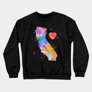 Love California CA Home Paint Splatter Artsy Bright Gift Diea Crewneck Sweatshirt